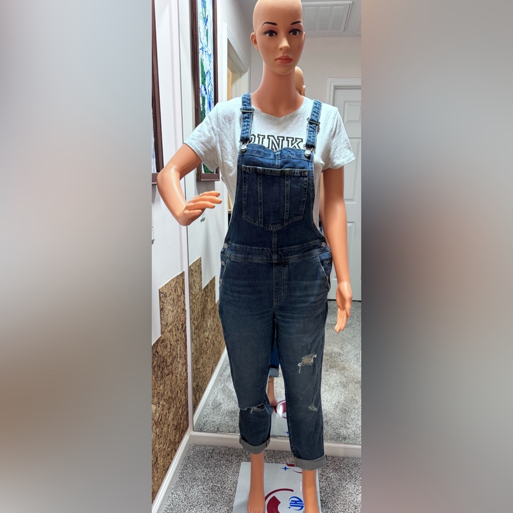 Old Navy Women's Dark Blue Jeans Overalls